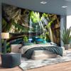 Magical Cave Waterfall Wall Mural Green Moss Jungle Wallpaper for Living Room Decor