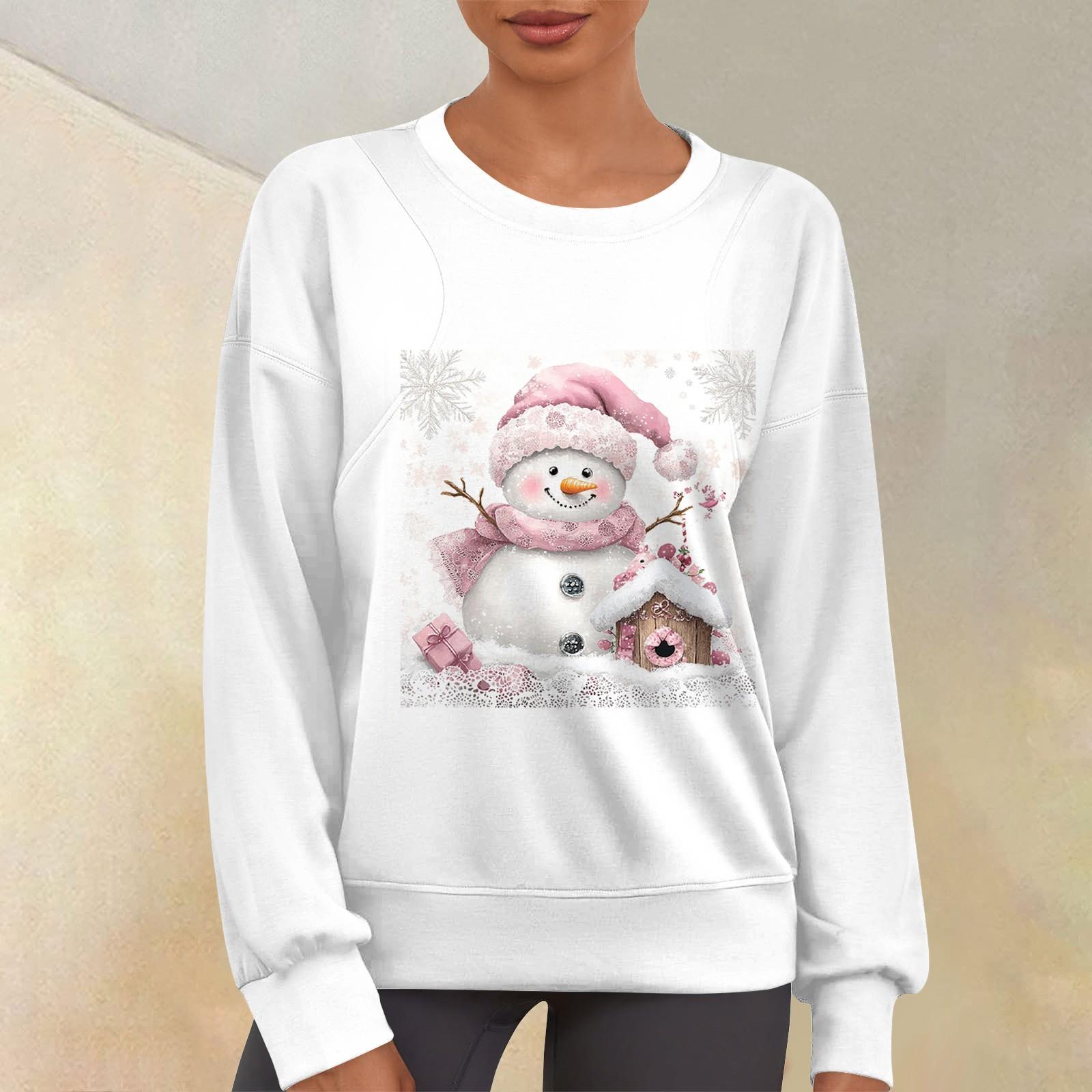 

Женский повседневный модный принт с круглым вырезом и длинным рукавом, свитер-топ XL белый