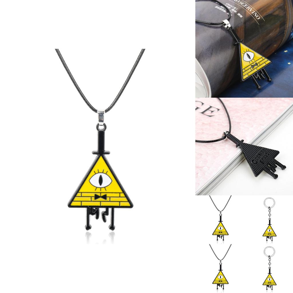 Gravity Falls Bill Sammler-Legierungs-Halskette mit geometrischem Anhänger für Cosplay und Freizeit