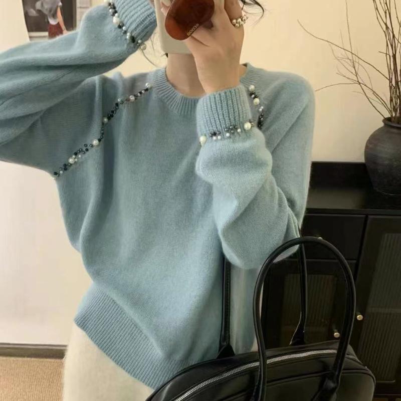 2025 Years of Autumn and Winter Bead Design Sweet Sweater for Women