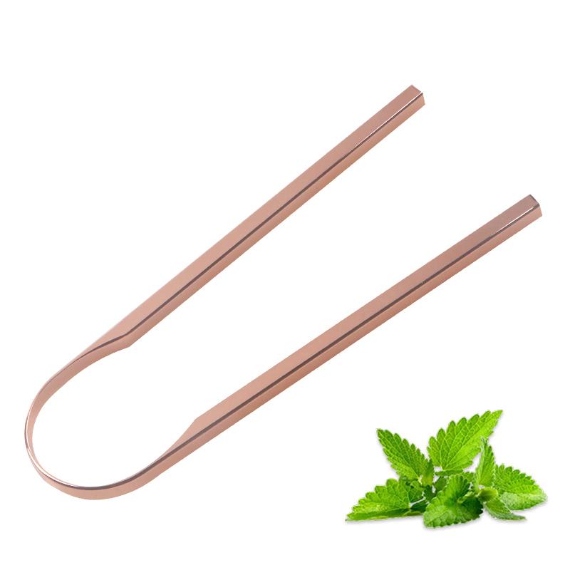 

1Pcs Stainless Steel Tongue Scraper Fresh Breath Cleaning Coated Tongue Toothbrush Oral Hygiene U-Shaped Metal Tongue Scraper Professional Grade розового золота