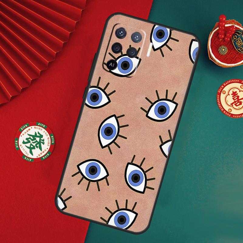 Lucky Eye Blue Evil Eye Print Case For Oppo A6 A5 Pro A15 A18 A38 A58 A78 A98 A54 A74 A94 A17 A57 A80 A60 A40 A16 A76 A96
