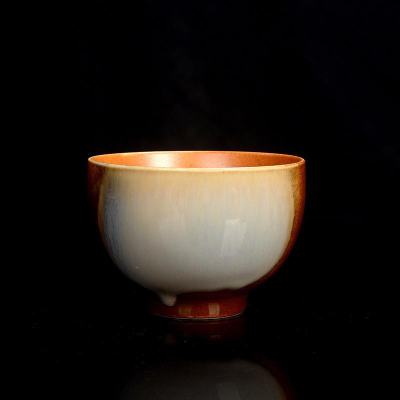 Chinese Ceramic Tea Cup Retro Kung Fu Pu'er Handmade Tea Bowl Ceramic Single Cup Household Tea Set Accessories 2025 New