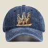Erdmännchen-Trio Wildtier-Fandom, Süße Vibes verbreitend Gewaschene Baseballkappe Outdoor Für Damen Unisex FeUnisex Mode Dad Hat Hip Hop