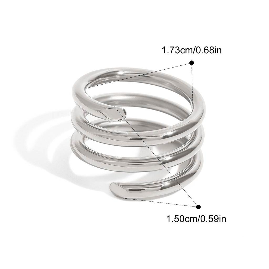 Yori Modern Minimalist Smooth Stainless Steel Plain Ring Metal Stylish Statement Gold Plated Jewelry Waterproof