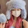 Y2k Girls Cute Bear Ear Shape Hat Windproof Hat for Teen Winter Cycling Skiing