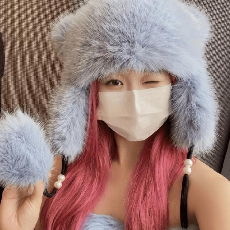 Y2k Girls Cute Bear Ear Shape Hat Windproof Hat for Teen Winter Cycling Skiing