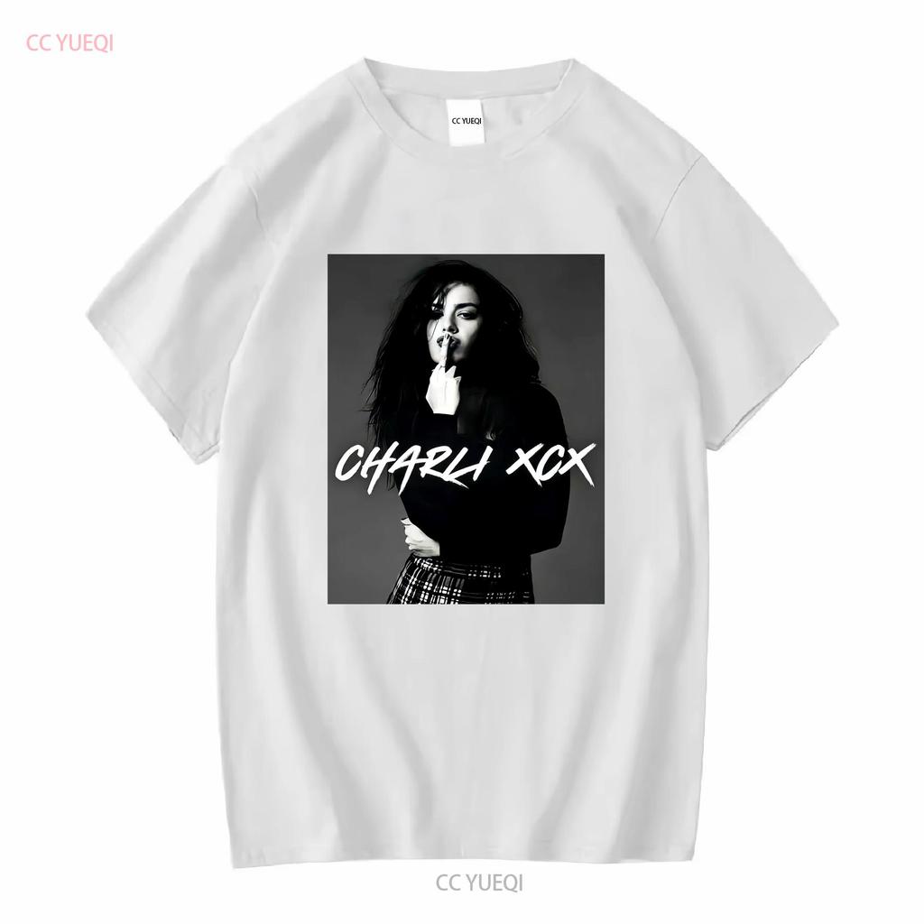 Charli XCX Aesthetic Vintage T Shirt Style Bootleg 90s Charlie Minimal Black Music RnB For Fans long or short sleeves vintage