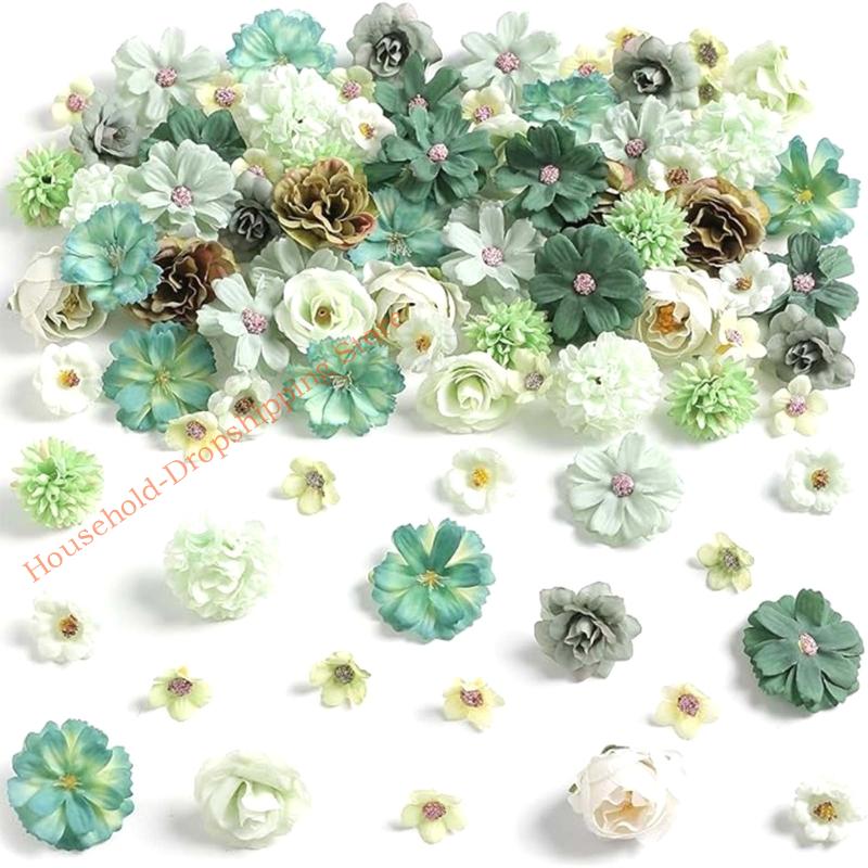 80Pcs Artificial Flower Buds 25-43mm For Wedding Floral Arrangement Photo Album Cake Decoration Bridals Hair Accessories