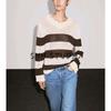 MD Spring/Summer New Arrival Women's Clothing Casual Nautica Style Lightweight Stripes V Neck Sweater Long Sleeve Knitwear 5790728