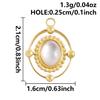 2pcs White Shell Oil Dripping Charm Real Gold Plated Love Round Water Droplet Stainless Steel Charms For Jewelry Making Supplies
