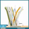 Milk Beverage Straw High Borosilicate Three-way Curved Shape Creative Tableware Glass Straw Large Wave-shaped Heat-resistant