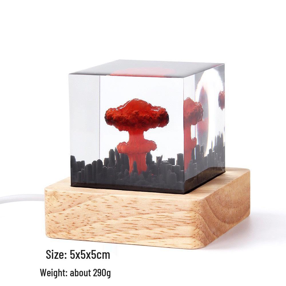 DIY Handmade Resin Atomic Bomb Explosion Mushroom Cloud Night Light Ornament