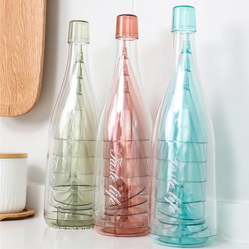 6 Pcs /set Outdoor Portable Red Wine Glass Set Food-grade Plastic Water Cup Picnic Champagne Cup Set Home Drinking Utensils