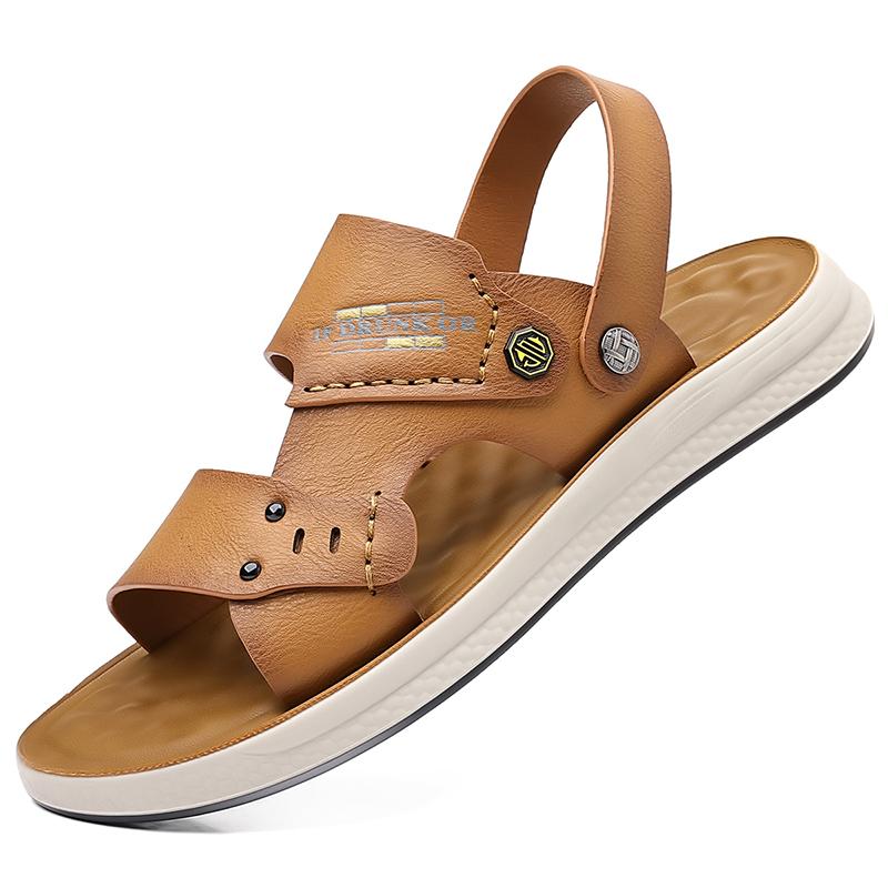 2024 New Summer Fashion Men Leather Sandals Outdoor Comfortable Breathable Sports Casual Non-Slip Beach Luxury Sandals