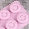 6 Holes Chocolate Mousse Making Mould Round Bees Pattern Silicone Molds DIY Handmade Aromath Soaps Scented Candle