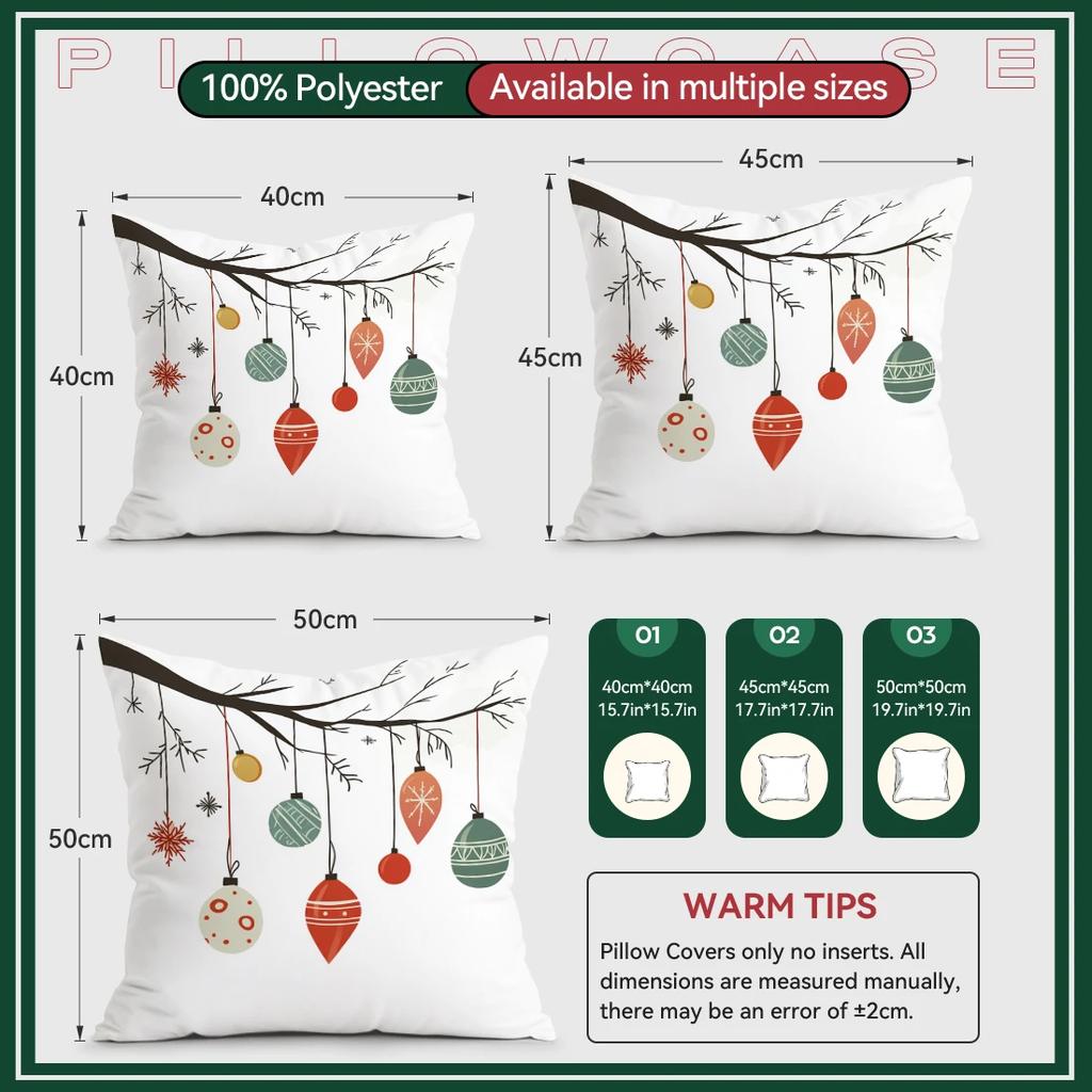 Christmas ball decoration Cushions Pillowcase Cushion Cover Throw Pillow Sofa Decoration Pillowcover Home Car Decor
