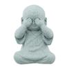 Set of Small Buddha Monk Figurines In Resin Featuring See Speak Hear No Evil Motif for Garden and Indoor Decoration