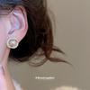 Silver Needle Geometric Zircon Pearl Tassel Earrings – Retro French Style High-End Luxury Fashion Jewelry