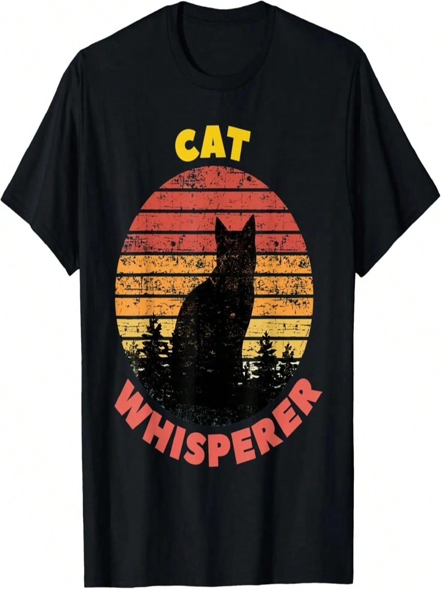 Funny Cat Whisperer Retro Cat Person T-Shirt S