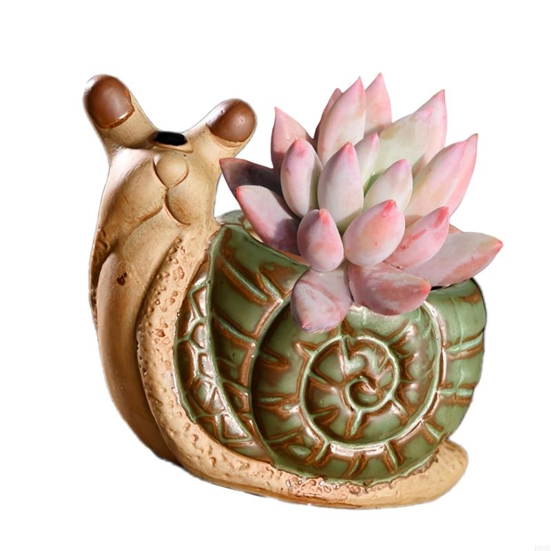 Pot de Fleur Céramique Plante Grasse Pot Escargot Pot à Fleurs Ornement pour Plantes Grasses Cactus Contenant pour Maison Balcon B03E