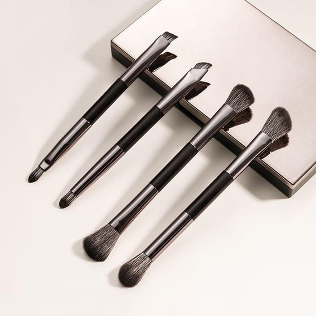 SIMBLER - Set of 4: Travel Dual Head Eye Makeup Brush with Case