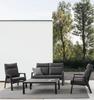 Garden Coffee Table 120X70Cm Bolzano Canvas Aluminum Anthracite