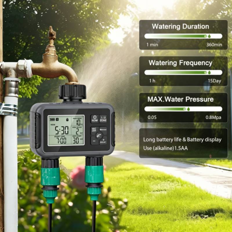 Garden Irrigation Controller With Dual Water Valve And Smart Timing For Home Garden And Lawn Care