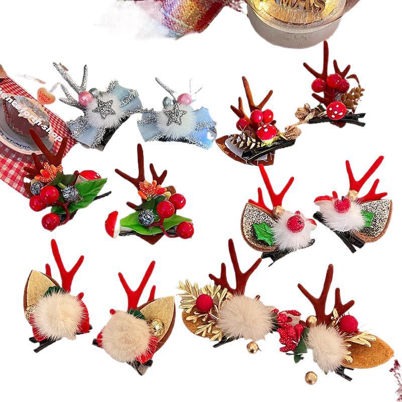 Mori Style Reindeer Antler Ears Christmas Hair Clip - Cute Kids' Hairpin Accessory