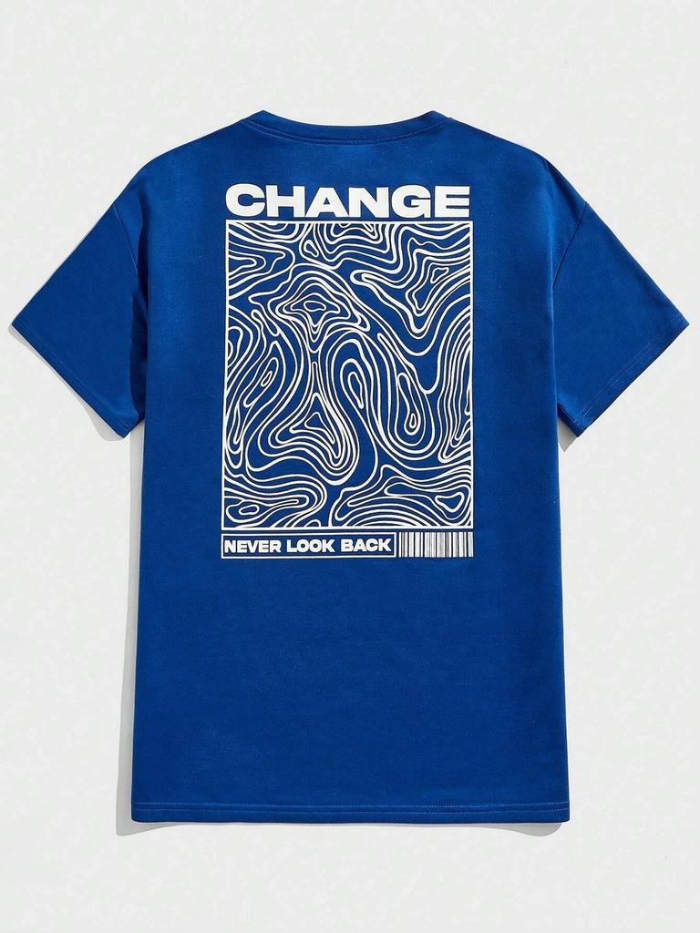 Change Never Look Back Street Graphic Mens Cotton O-Neck T-Shirt Summer Loose Oversize Clothing Breathable Brand T-Shirts