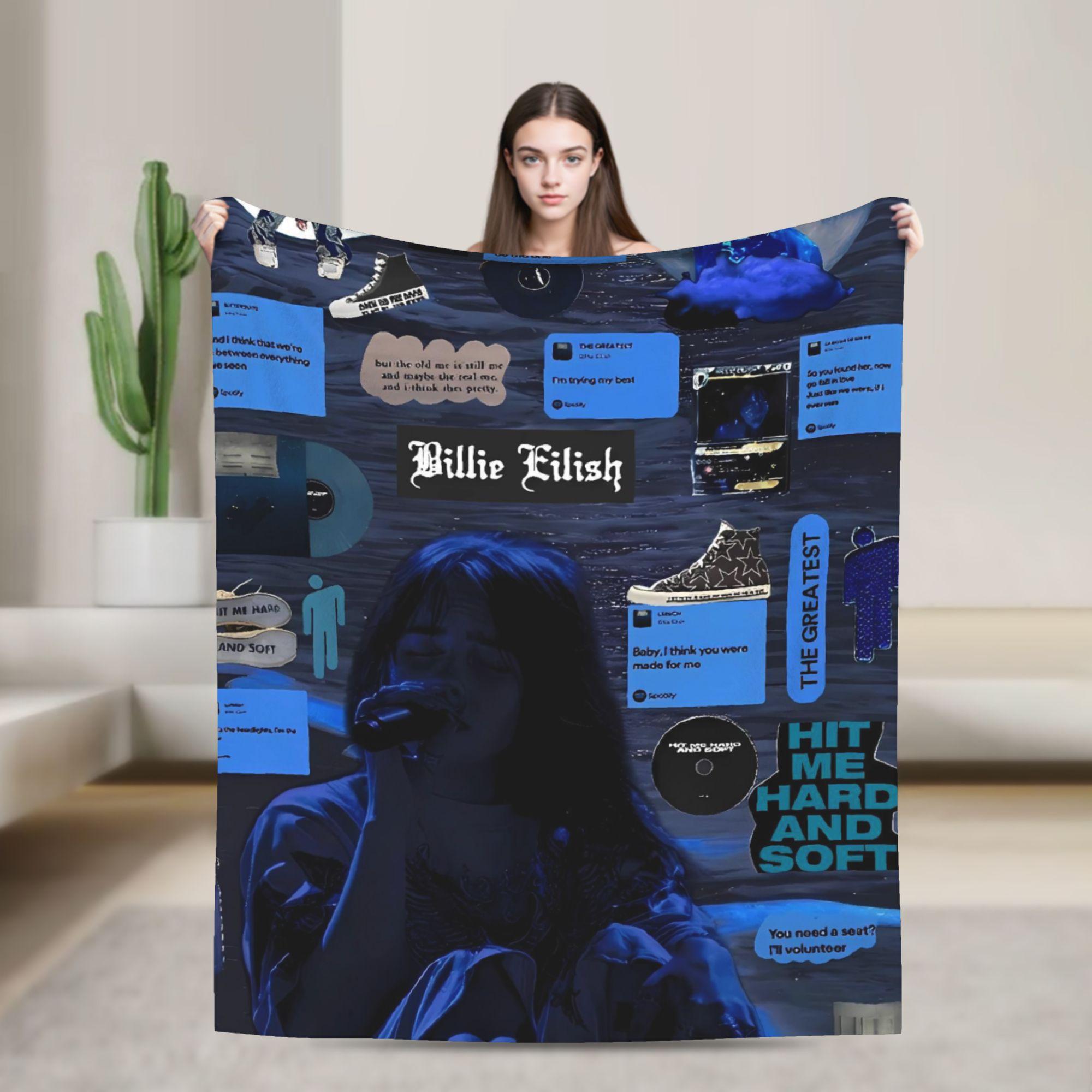 

Hit Me Hard and Soft 2025 E-eilishes Blanket Quality Super Soft Bedding Throws Winter Airplane Travel Outdoor Pattern Bedspread 30x40in