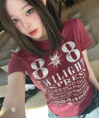 IDWS [W]Novichi T-Shirt Burgundy