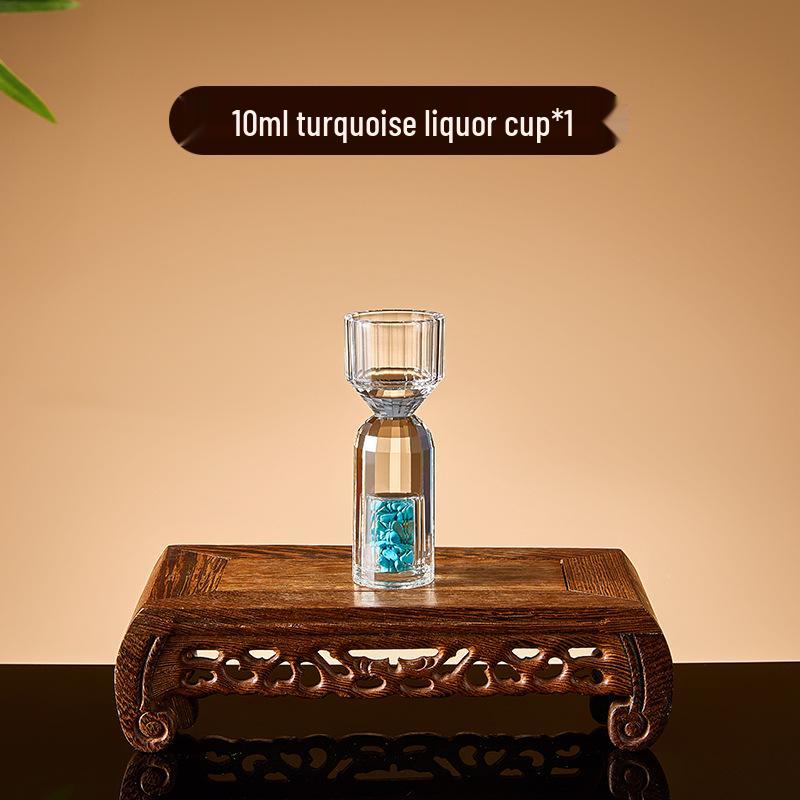 Gold Foil Shot Glass Set – Crystal White Wine Cups, Customizable with Logo