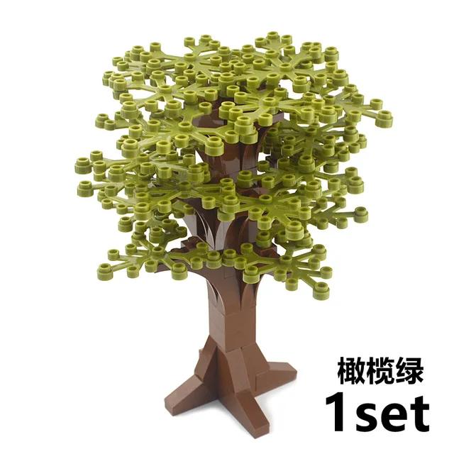 Tree Flower Grass Plants Garden Green Bush DIY Building Blocks Compatible City DIY MOC Building Blocks Accessories Parts