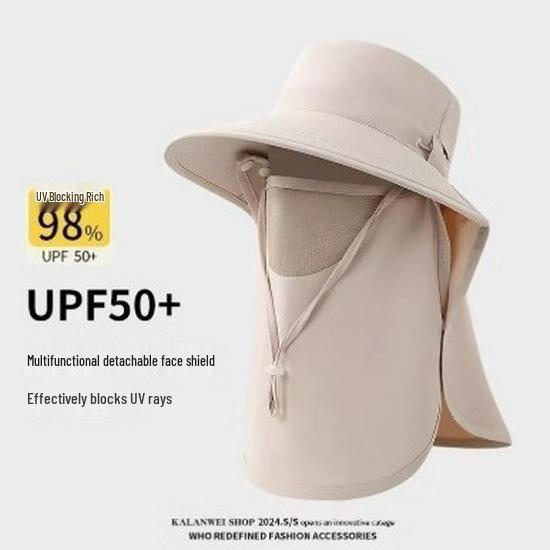 Women's All-in-One Sun Protection Hat with Breathable Face Mask & Neck Guard - UV Shield for Outdoor Summer Activities