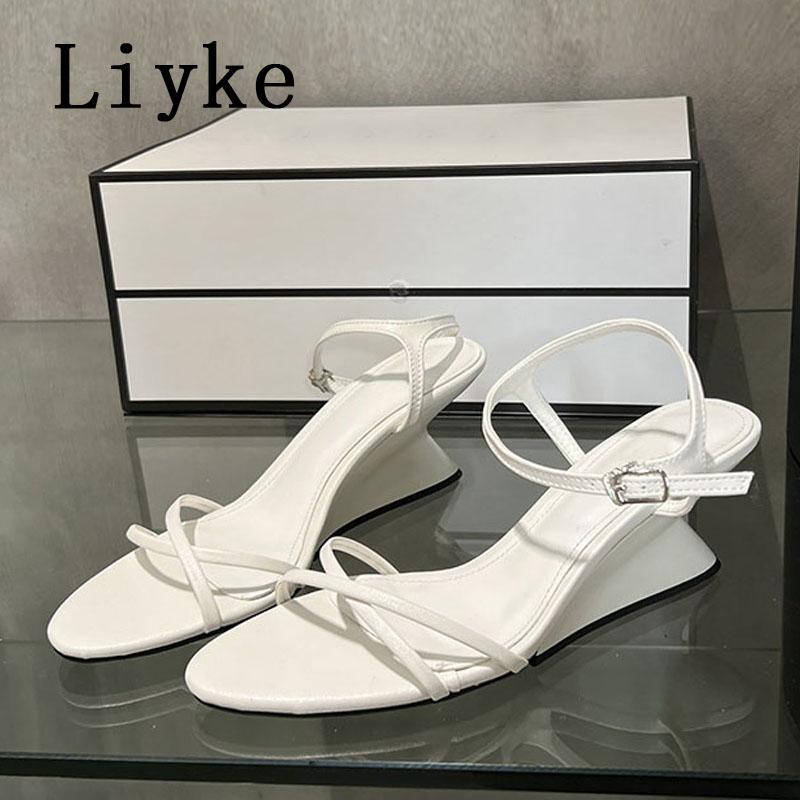 Fashion Liyke Strange Style Wedge High Heels Gladiator Sandals Women Summer Fashion Open Toe Buckle Strap Ladies Shoes Sandalias Mujer