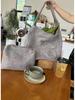 2025 Cross-border Lazy Style Wool Tote: Autumn/Winter Mother-and-Child Shoulder Bucket Bag