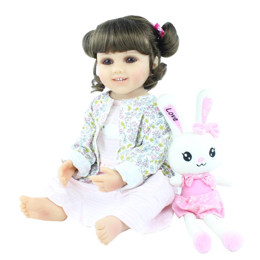 BZDOLL 55cm całe ciało silikonowe lalka Reborn dla dziewczynki prezent 22 cali realistyczne noworodka Bebe Alive nowa twarz Kid zabawki na dobranoc