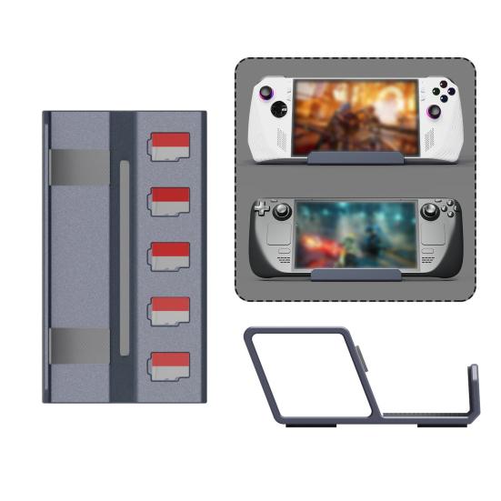 Game Console Bracket Anti-Slip 5 Card Aluminum Alloy Slots Handheld Game Console Desktop