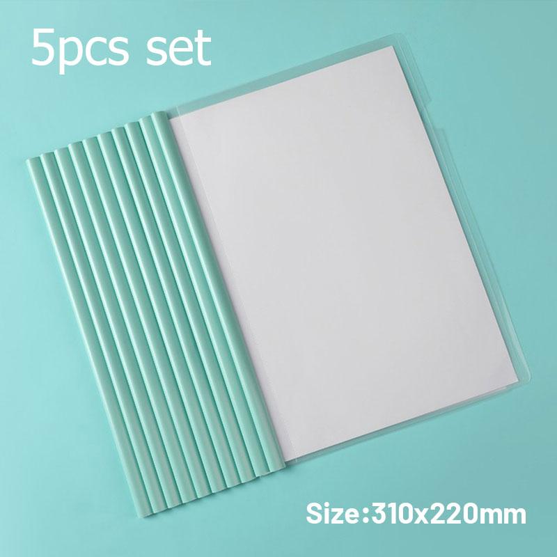 5Pc/Set A4 Transparent Folder Thickened Plastic Folder File Water-Repellent Test Paper Storage Bag Office Document Classification Bag