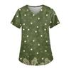 V-Neck Short Sleeve Nursing Scrub Top Women Fashionable Casual Workwear With 3D Print Design Slim Fit 2025 Collection