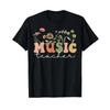 Wildflowers Music Teacher Retro Floral Letters Design T Shirt Vintage Casual Breathable Versatile Graphic Unisex Fashion