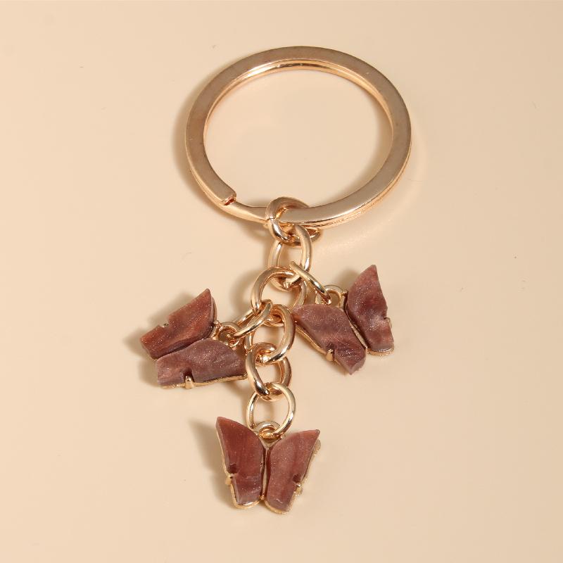 Cute Colorful Butterfly  Enamel Flying Animals Key Chains For Women Girls Accessorie Handmade Jewelry Bag Charm