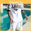 Summer Mens Running Sports Leisure Set Oversized Mens Refreshing Top Y2k Style Printed 3d Poker Pattern Fashion Set