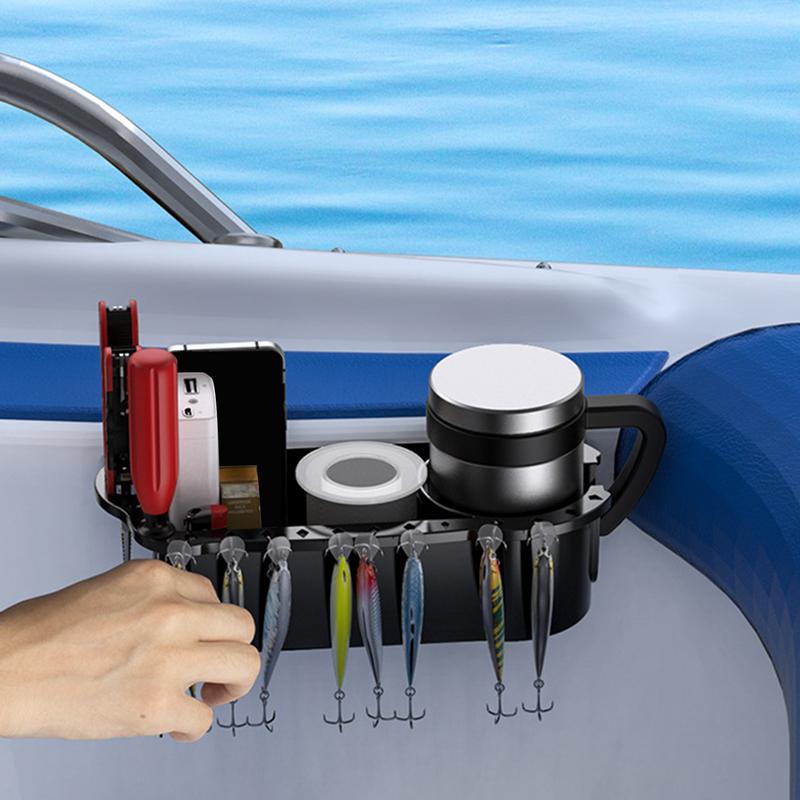 Marine Aufbewahrungs-Caddy-Box Dose Becherhalter Telefon Getränkebox Organizer Boot Marine Yacht Ponton Angelhütte für Bassboot Kajak