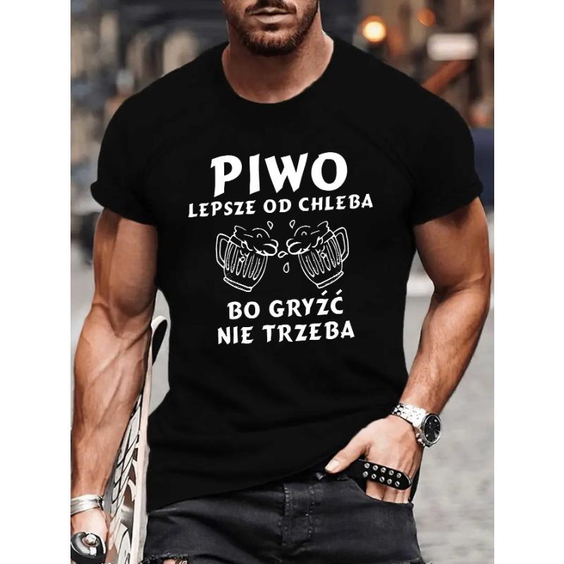 

Европейские размеры Забавная польская мужская футболка с коротким рукавом Летняя футболка Топ S чёрный