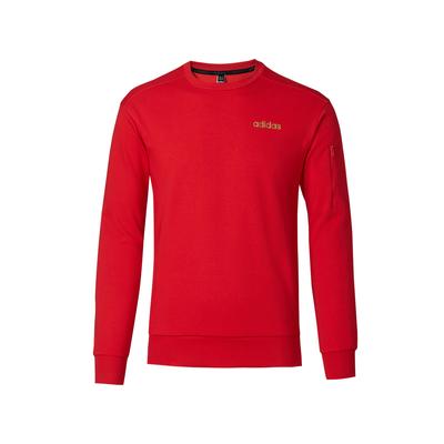 Solid Color Crew Neck Casual Pullover Long Sleeve Sweatshirt Men Sweatshirt Red JF3224