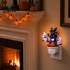 Halloween Seesaw Motion Decor Animated Ghosts Night Light Plug-in Lamp with Kids Bedroom Light Moving Figurines Spooky Glowing for Room Party