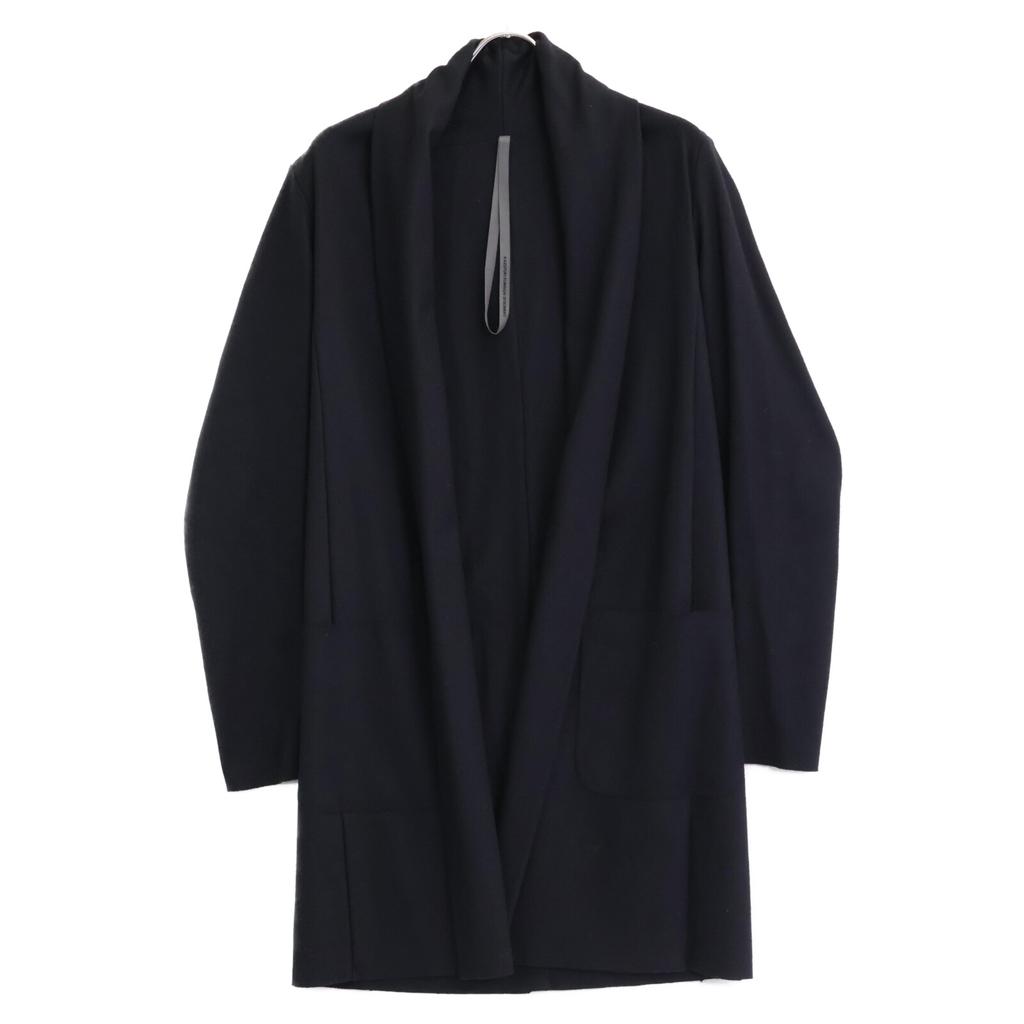 KAZUYUKI KUMAGAI Black buttonless wool short coat coat 1 blackUsed