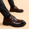 Men's new thick soled genuine leather business casual soft leather round toe British style commuting derby shoes